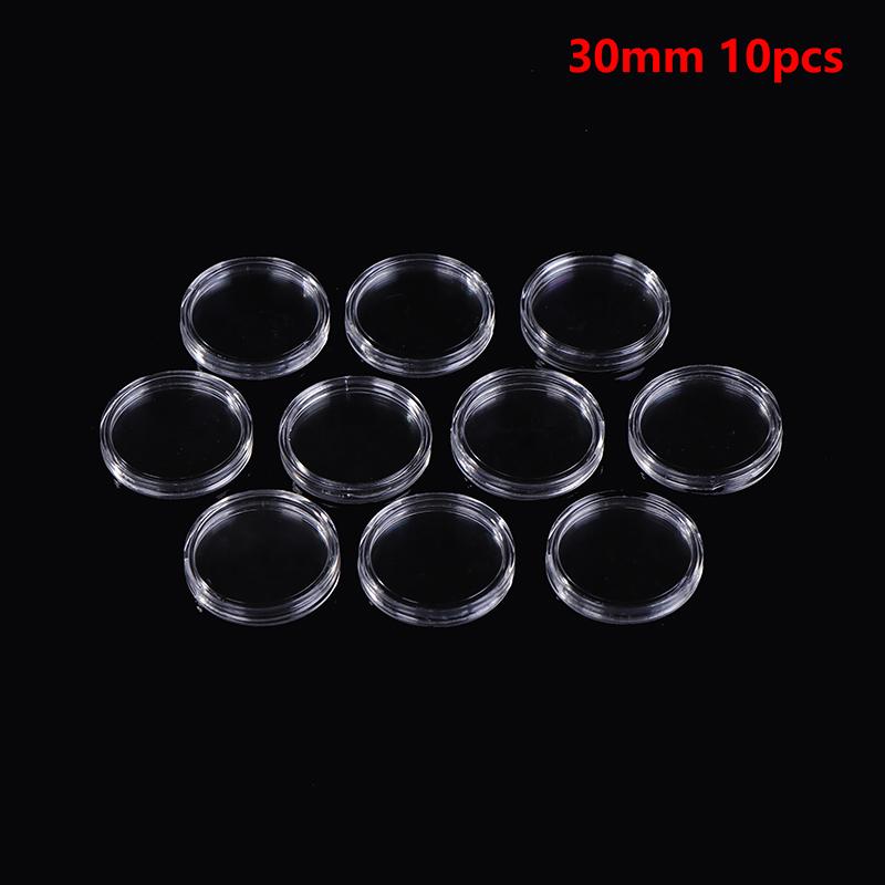 10 шт. 30-46 мм прозрачный круглый держатель для монет коробка для хранения капсул коллекция витрины кольцевые защитные коробки контейнеры