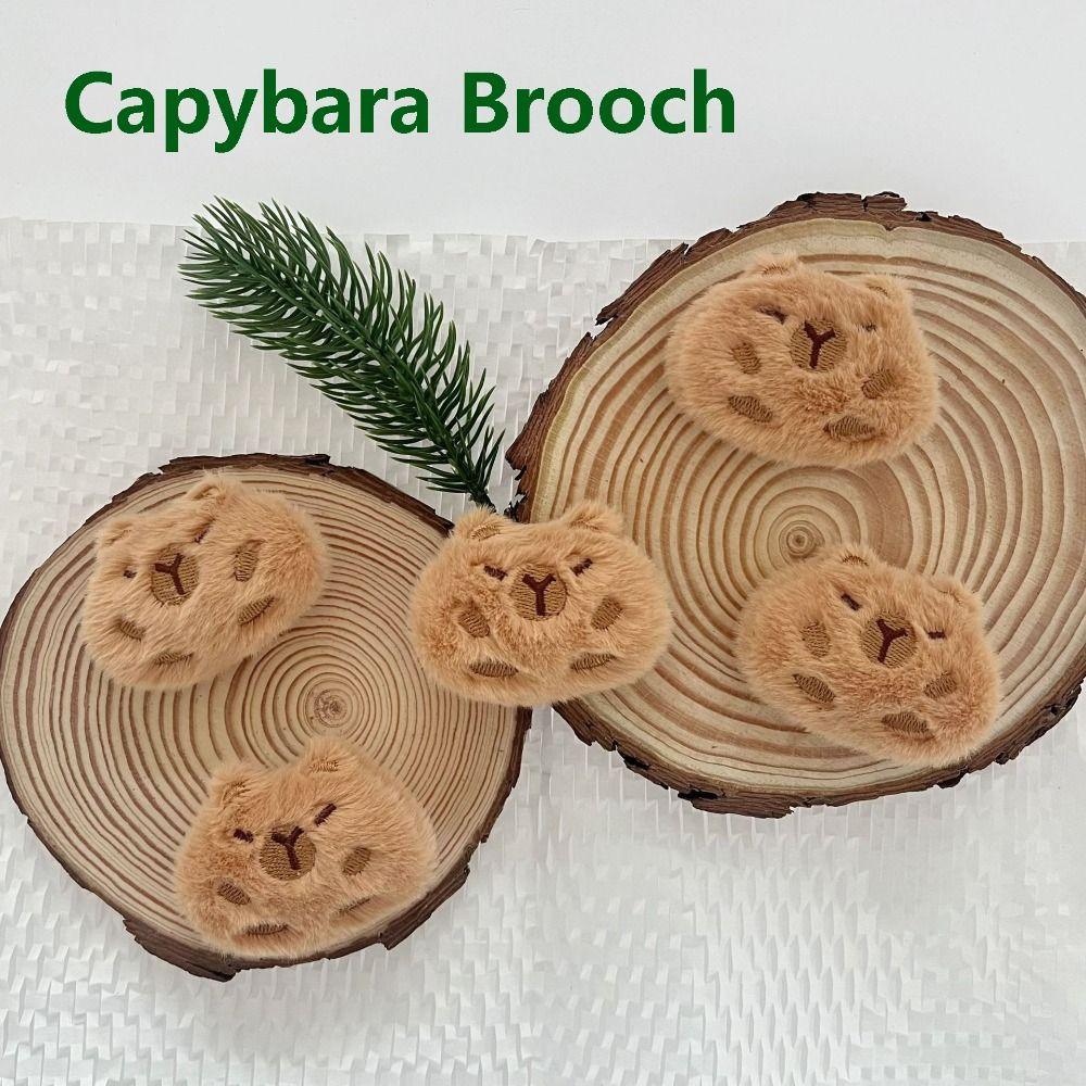 Fluffy Capybara Brooch Plush Corsage Cartoon Clothes Badge  DIY Scarf