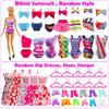 Barwawa Doll Clothes 30cm Doll Clothes Doll Dresses 52 Sets 3 Clothes 14 Dresses 3 Swimsuits 10 Pairs Shoes Computer Hanger and 22 Accessories for