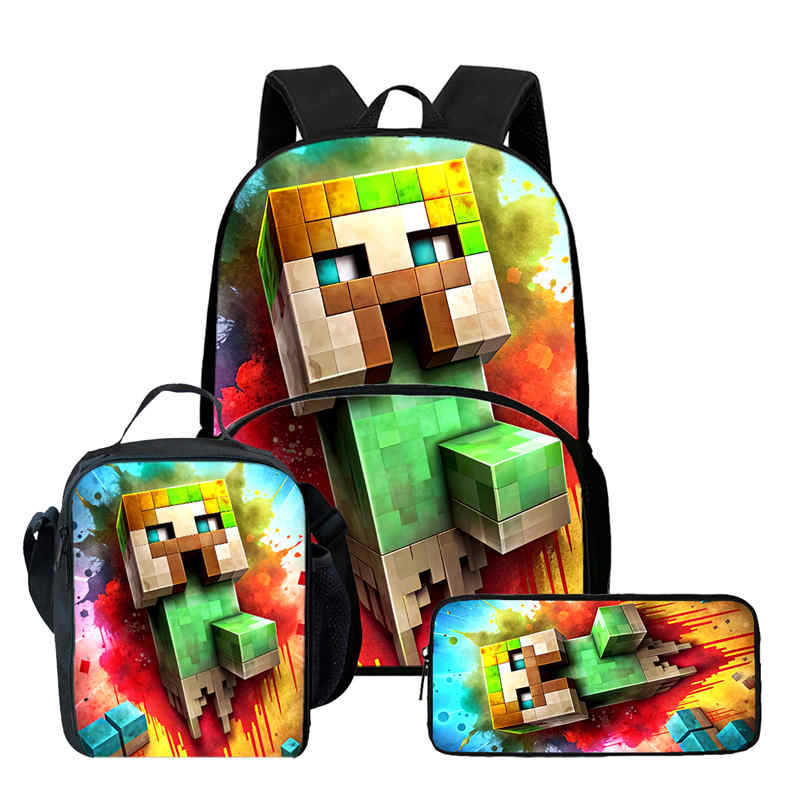 Детский рюкзак с принтом Minecraft для начальной школы