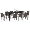 Garden Dining Set 9 pcs Brown and Black PE Rattan