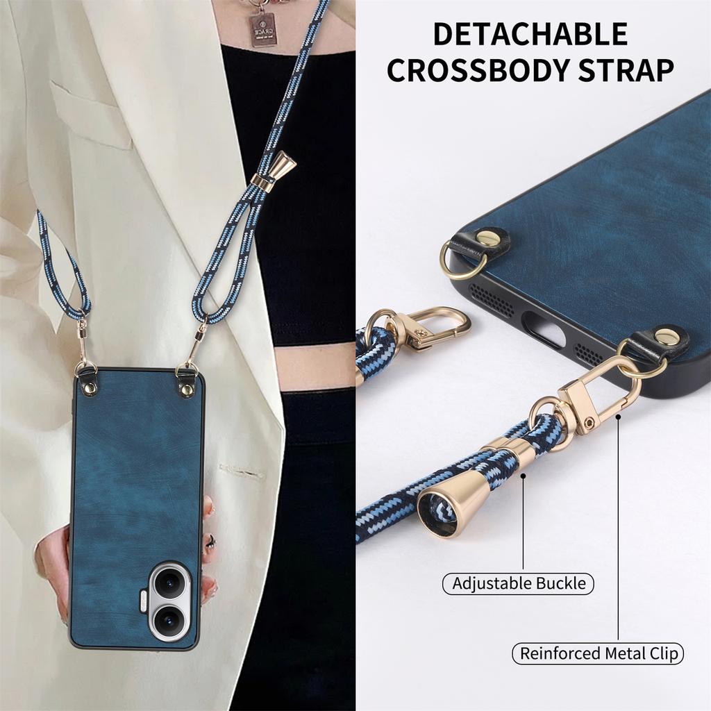 For Xiaomi Redmi Turbo 4 Pro 5G Retro Leather Phone Back Cover with Adjustable Strap