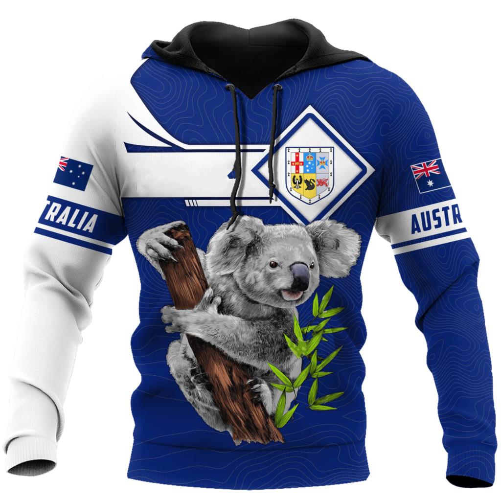 New Australia Men's Hoodies 3D Full Printing Kangaroo Autumn Long Sleeve Casual Australia Flag Streetwear Designer Hooded Hoodie