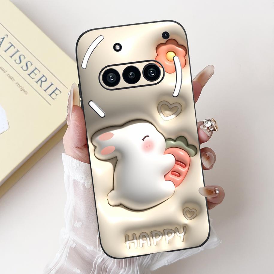 Чехол для Nothing Phone 3A A059 Милый Мультяшный Панда Астронавт Мягкий Силикон Матовый Черный Чехол Для Nothing Phone3a Pro A059P Fundas