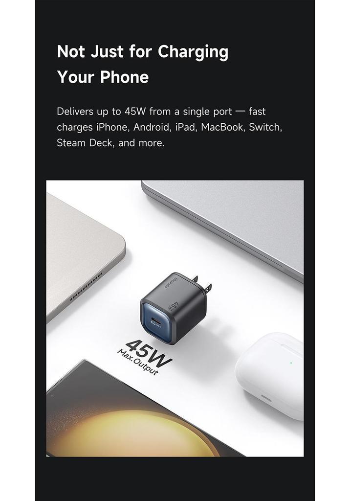 Быстрое зарядное устройство Mai Duo Duo 45 Вт GaN для устройств Huawei, Samsung и Apple