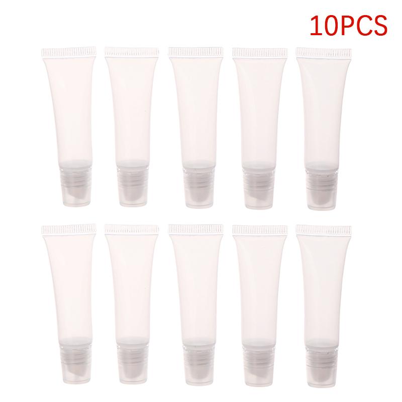 Clear 10pcs 5ml Empty Lip Gloss Tubes Lipstick Tube Balm Soft Makeup Squeeze Container Bottle For Home Use High Quality