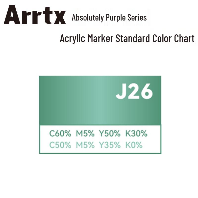 Arrtx Ataishi Акриловый маркер с мягким наконечником, 1 шт., Абсолютно фиолетовый, Стиль A/B, 30 цветов, Водонепроницаемый, Быстросохнущий, Непрозрачный.