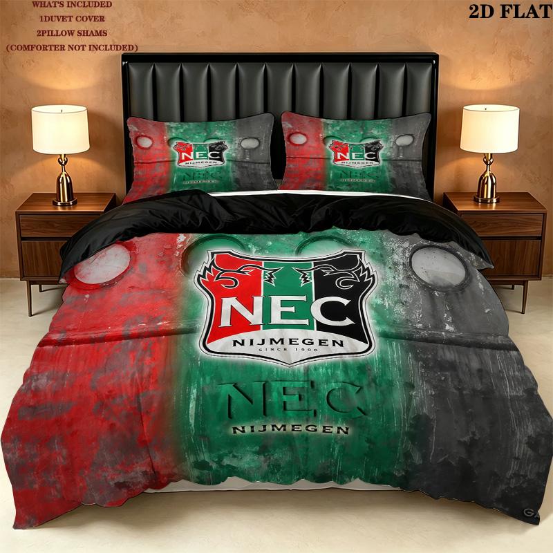 NEC Nijmegen Pattern Bedding Quilt Set Home Decoration Gift (1 * duvet cover + 2 * pillowcase without core)