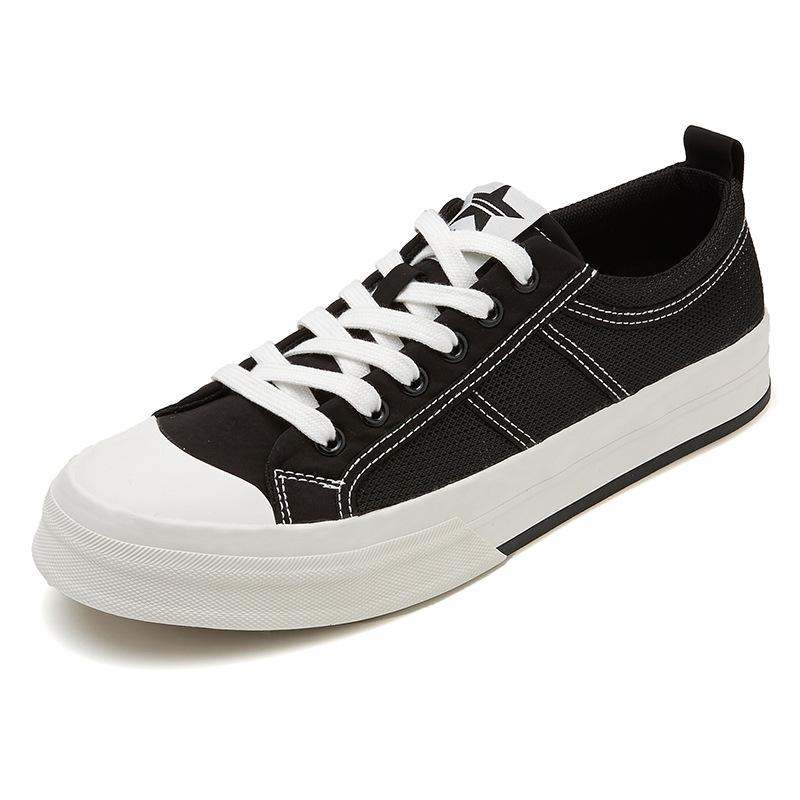 New Summer Mens Shoes Korean Fashion Versatile Mens Cloth Shoes Breathable Mesh Lace-up Casual Shoes
