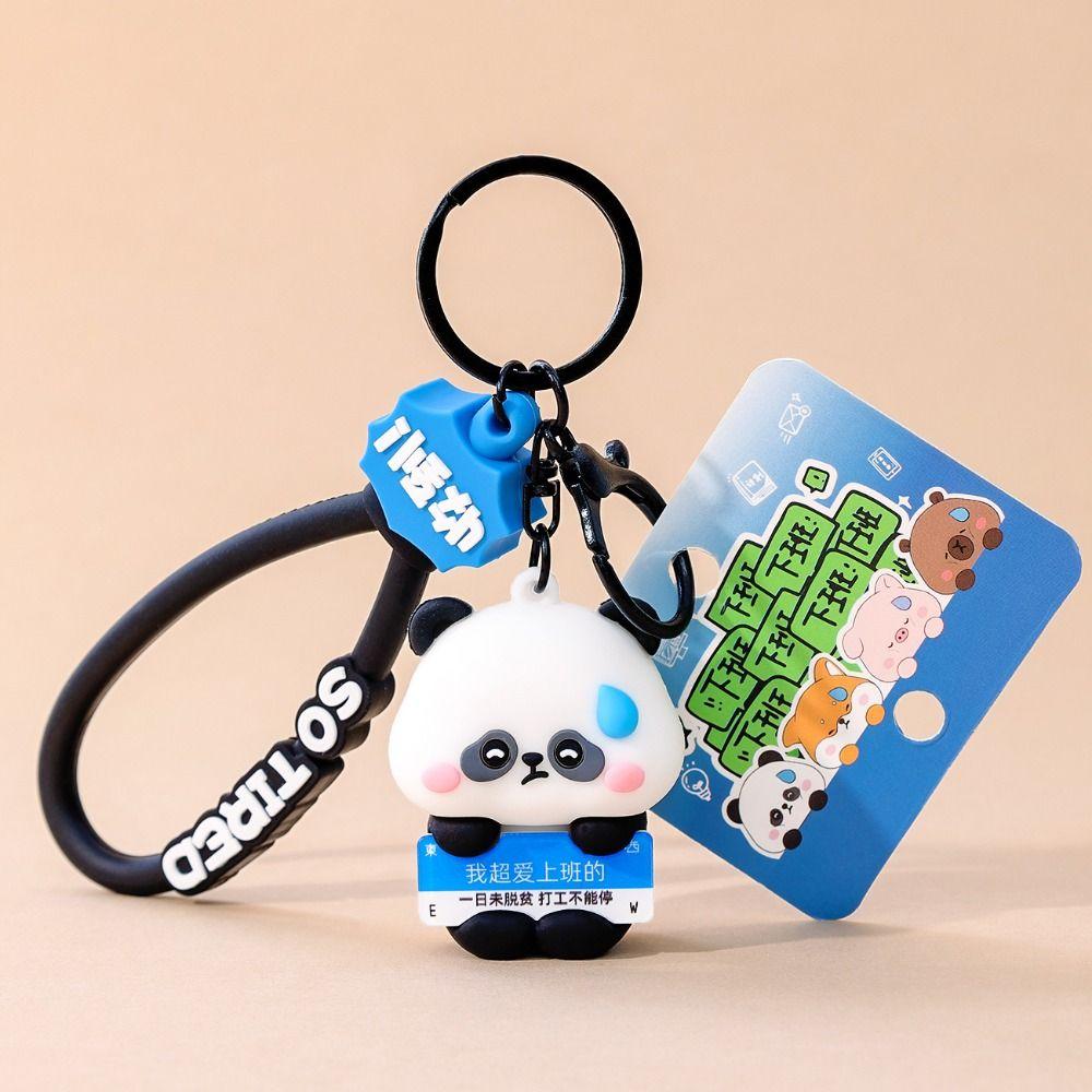 Брелок для ключей Capybara из ПВХ, милый кулон в виде панды из мультфильма, подарок на день рождения для детей