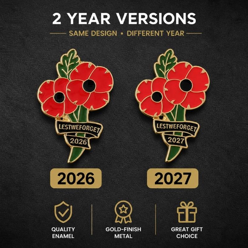 Цветочная брошь-запоминание с надписью LEST WE FORGET, Заколка-булавка из окрашенного цинкового сплава для лацканов и шарфов