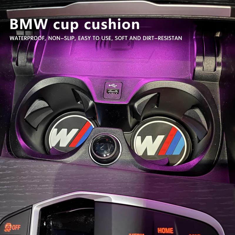 LGECB1 2026 Car Sticker 2Pcs Rubber Car Coaster Buffer Anti Noise Mat Cushion For BMW F15 G05 F16 G06 F25 G01 G08 F26 G02 F07 F10 G07 G