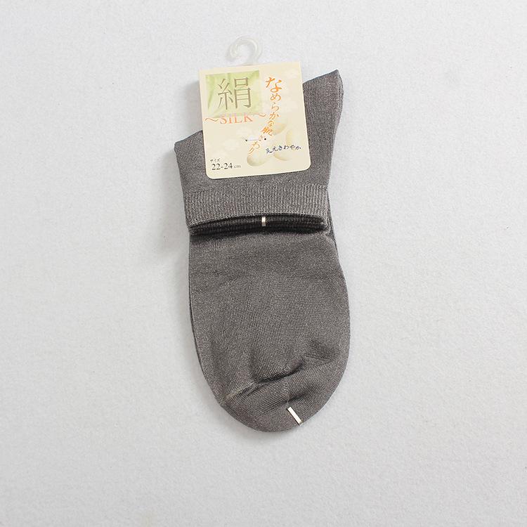 Шелковые женские вязаные короткие носки - Дышащие, Толстые, Разноцветные чулки для осени/зимы
