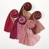 Tie-dyed Pleated Cotton Hijab Scarf Women Muslim Shawls Elastic Headscarf Wraps Islamic Headband Turban Bufandas Bandana Foulard