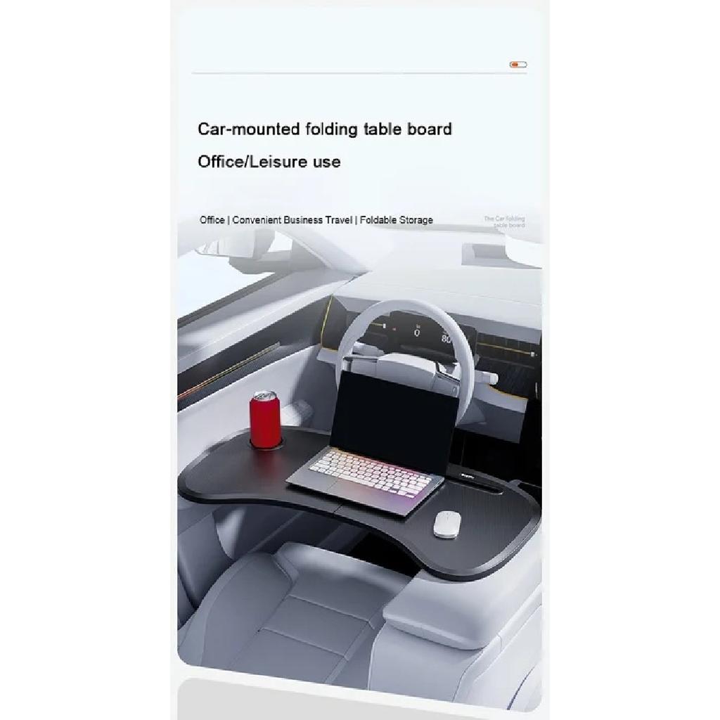 1pc Car Foldable Steering Wheel Table, Car Storage Table, Car Office Storage Artifact, Car Portable Folding Table, Folding Car T
