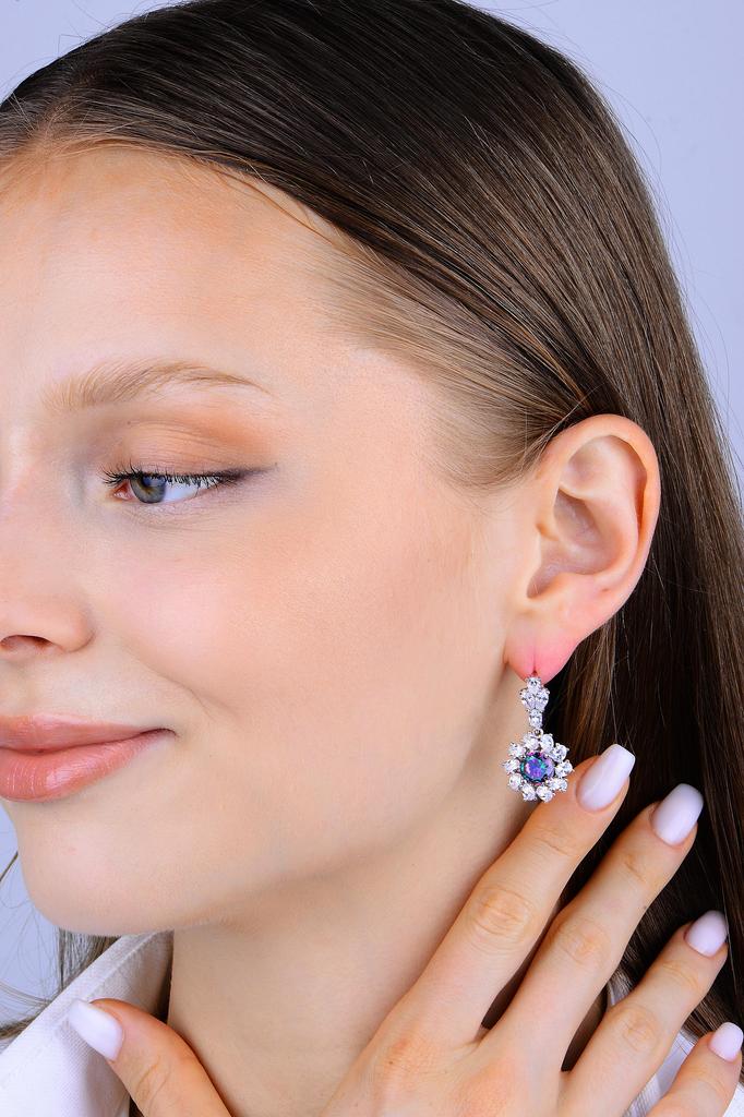 Серьги-подвески из стерлингового серебра 925 карат с изумрудами – ручная работа, акцент из циркона, идеальный подарок для женской ювелирной коллекции, турецкие ювелирные изделия