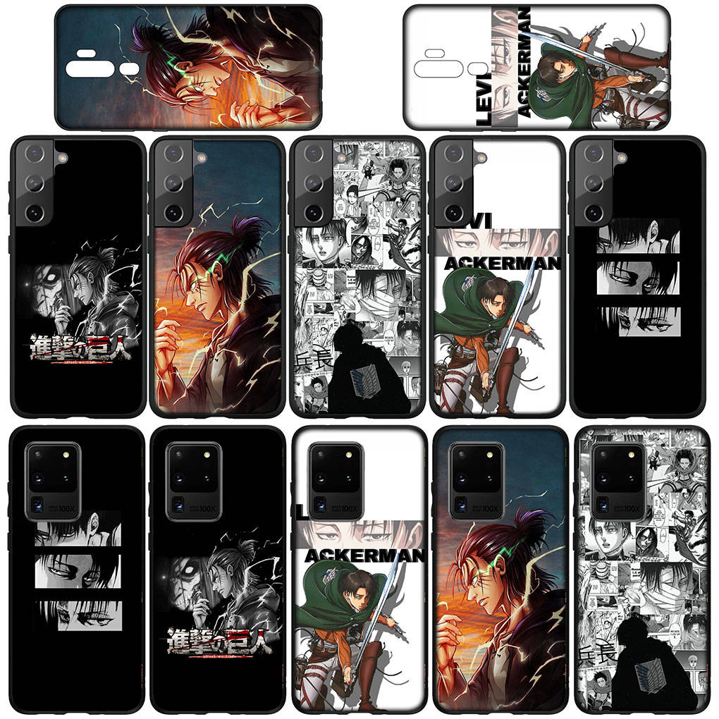 Чехол для телефона для Samsung Galaxy S25 S24 S23 iPhone 16 15 Xiaomi Redmi Note 14 13 12 16E X 11 Pro OPPO Moto Huawei Аниме Леви Атака Титанов Эрен Обложка