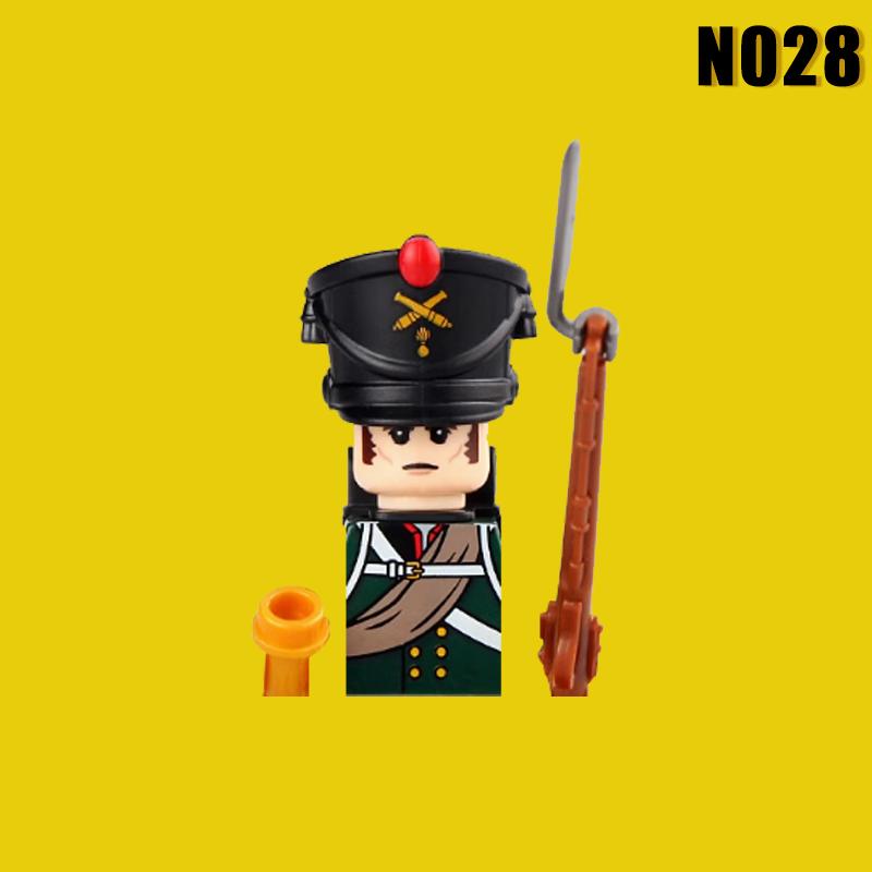 Medieval Napoleonic Knight Soldier Figures Building Blocks Miliatry War Infantry Guard Sword Cloak Flag Backpack Bricks Toy Gift