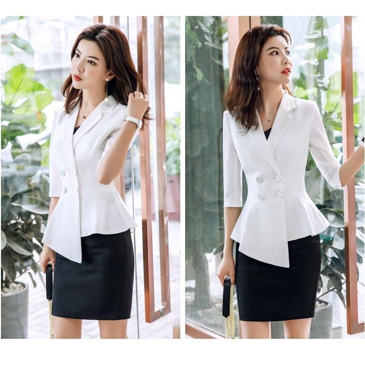 Женская высококачественная профессиональная одежда, костюм, юбка с рукавами семь четвертей, комплект курток