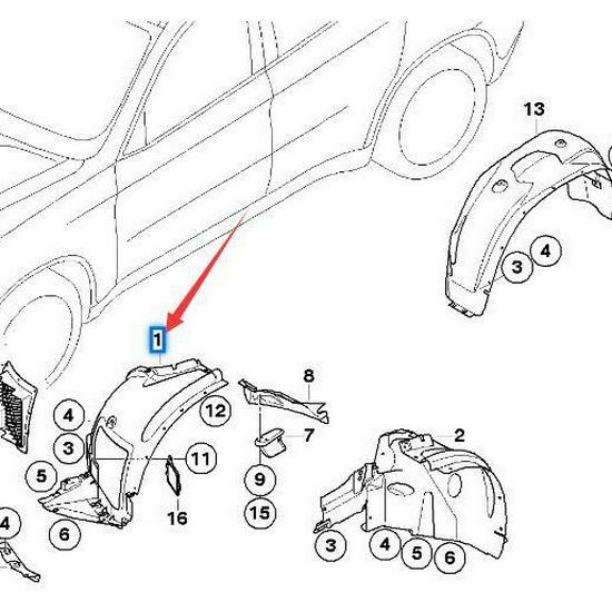 Front Wheel Liner for BMW X6 E71 (51717180617, 51717180618)