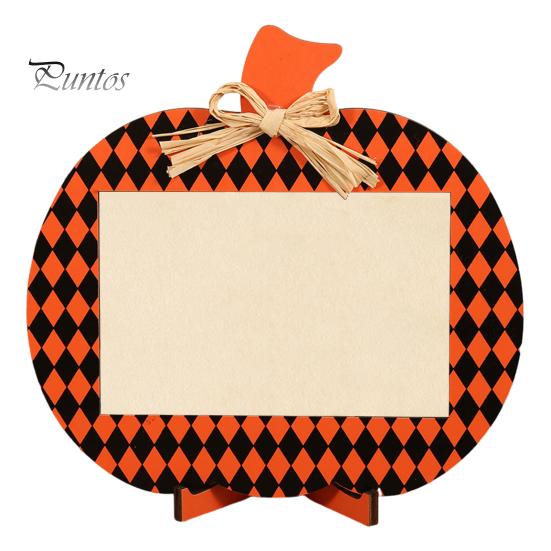 Хэллоуин деревянные фоторамки тыква клетчатый держатель для фотографий настольное украшение для дома ферма гостиная внутренний декор для вечеринки