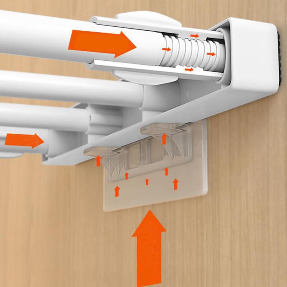 6 Pcs Lengthen Shelf Support Pegs Self Adhesive Punch Free Closet Cabinet Wardrobe Shelf Holder Rack