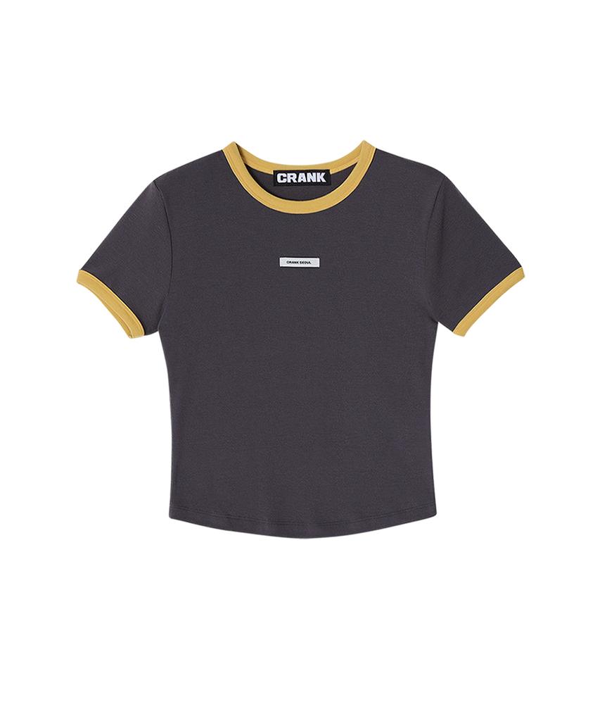 CRANK Crewneck Ringer Top_Charcoal