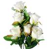 Elegant Bouquet of 9 Artificial White Roses Height 48 cm