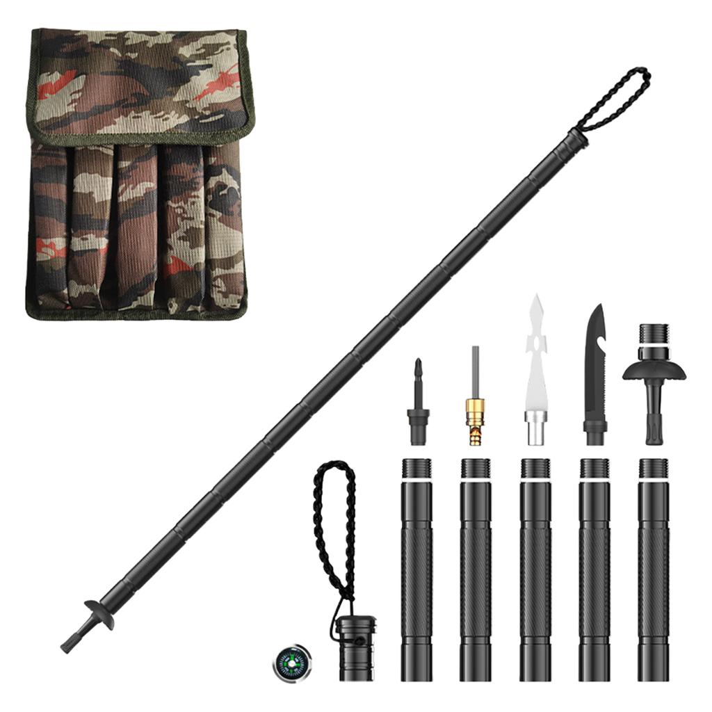 Туристическая палка для ходьбы, треккинговая палка, походный посох и треккинговая палка - Легкий алюминиевый снаряжение для приключений на природе, кемпинга, охоты 5 мл