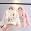 Girls Sweater Cartoon Autumn Winter Children Sweater Top Kids Round Neck Long Sleeve Pullover Knitted Shirt