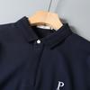 Foreign Trade Surplus Autumn High-Density Pique Cotton Hidden Placket Skin-Friendly Breathable Stretchy Business Casual Long-Sleeve Polo Shirt for Men