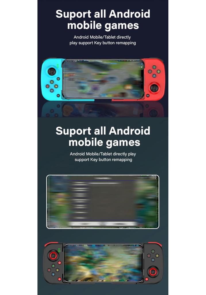 Мультиплатформенный мобильный игровой контроллер D3 для NS Switch Растягивающийся BT Беспроводной контроллер для игры на телефоне для ПК/ТВ/iOS