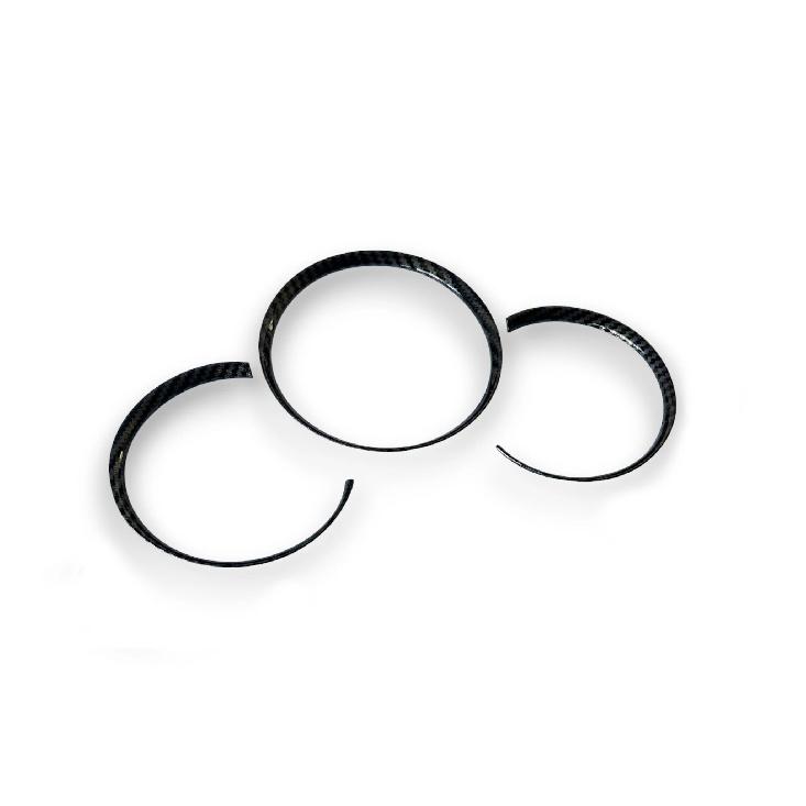 Gloss Carbon Fiber Pattern Dashboard Dial Gauge Rings Bezel Trim For Porsche 986 Boxster - ABS Plastic Made