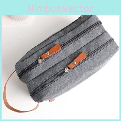 Двухслойная дорожная косметичка для мужчин, деловая, портативная, для хранения туалетных принадлежностей, влагостойкая, большой вместимости, оптом