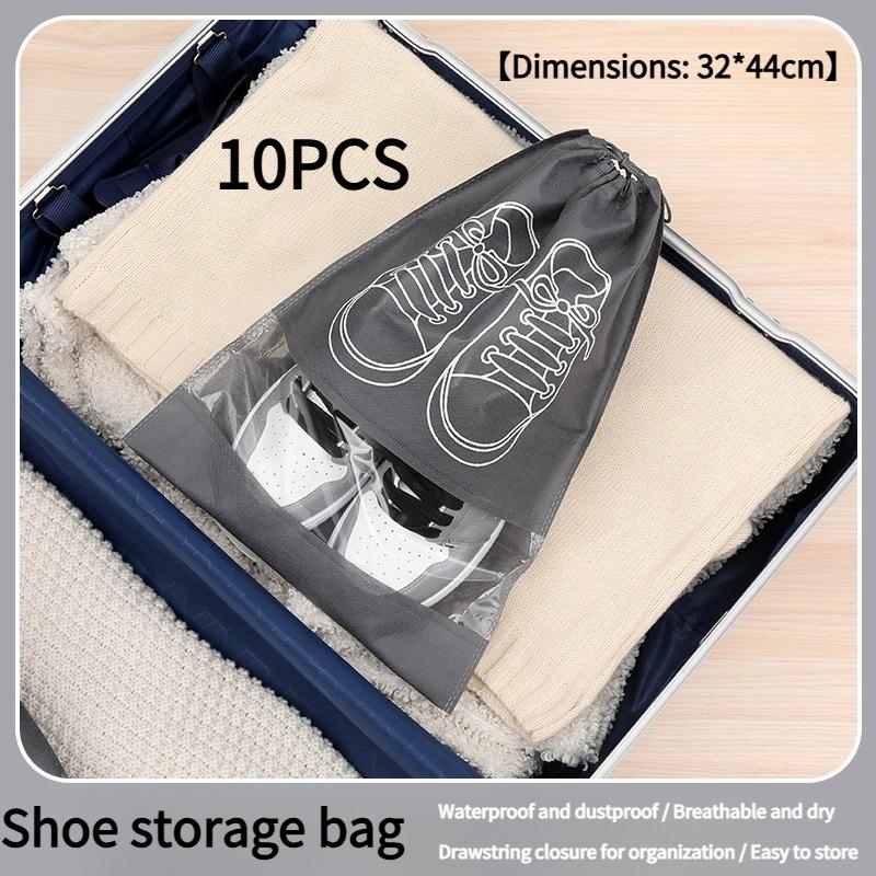 10PCS storage shoe bag dust-proof shoelace shoe bag shoe cover shoe mildew-proof and moisture-proof storage bag shoe bundle mouth rope storage bag