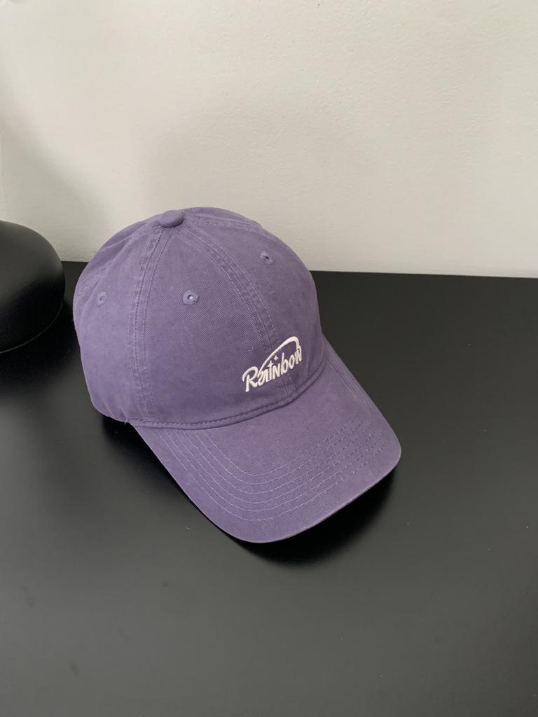 Baseball cap women's new letter embroidery spring and summer American versatile face small couple wide brim cap men