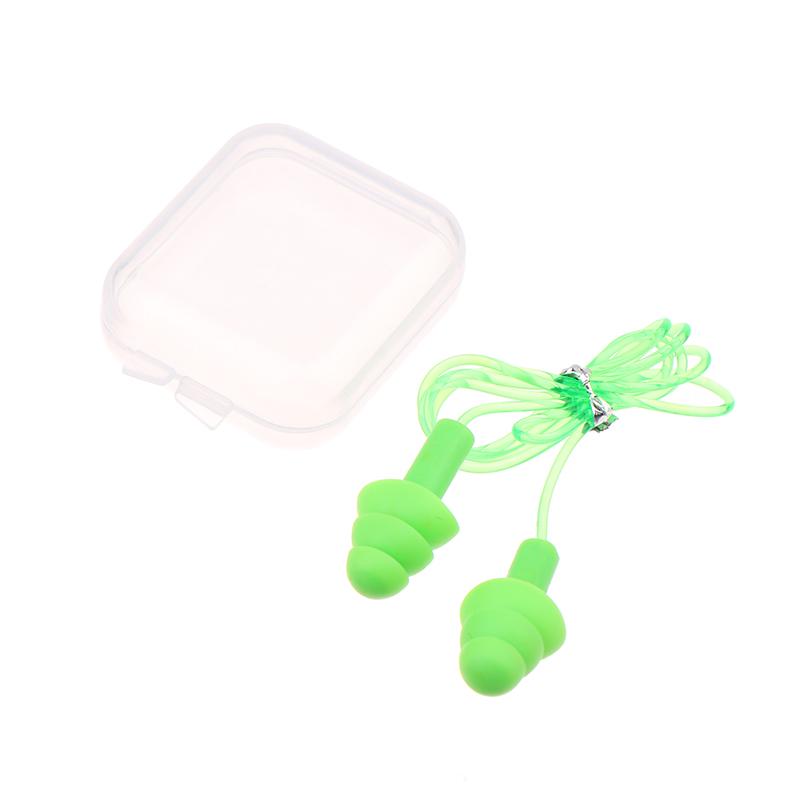 1Pair Soft Silicone Ear Plugs With Rope Water Sports Hearing Protection Noise Reduction Earplugs Swimming Pool Accessories