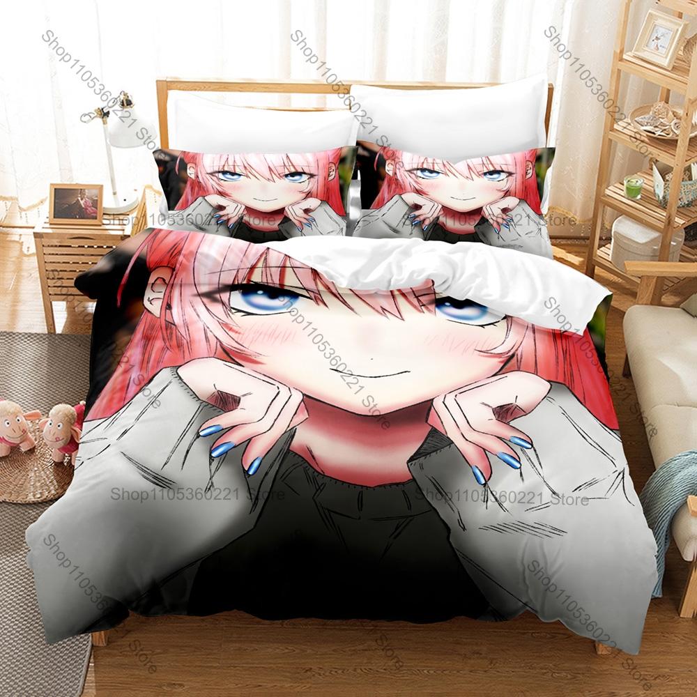 Dake ja Nai Shikimori-san Bedding Set Duvet Cover + 2 Pillowcases Cute Romantic Slice of Life Anime Bedroom Decor