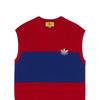 GUCCI X Adidas Originals FW22 Embroidered Colorblock Crew Neck Sleeveless Sweater Red 700449-XKCH7-6302