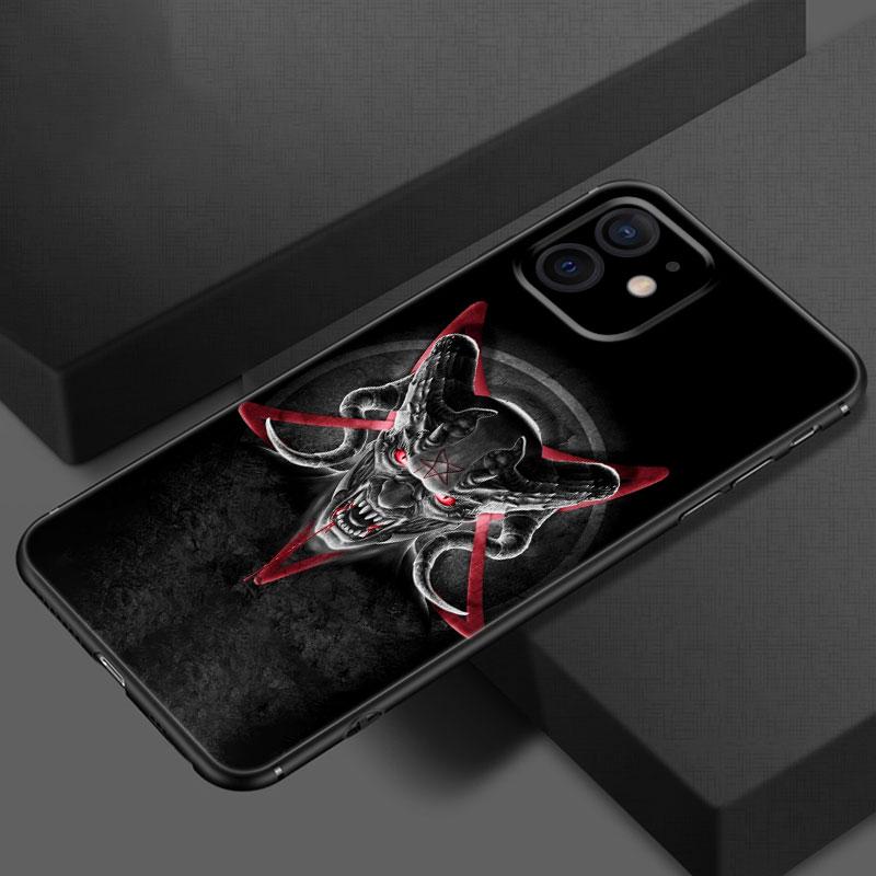 Чехол для телефона «Сатанинский страшный череп» для Apple iPhone 13 12 Mini 11 Pro XS Max X XR 8 7 6S 6 Plus SE 2020 5S 5, мягкий черный чехол из ТПУ