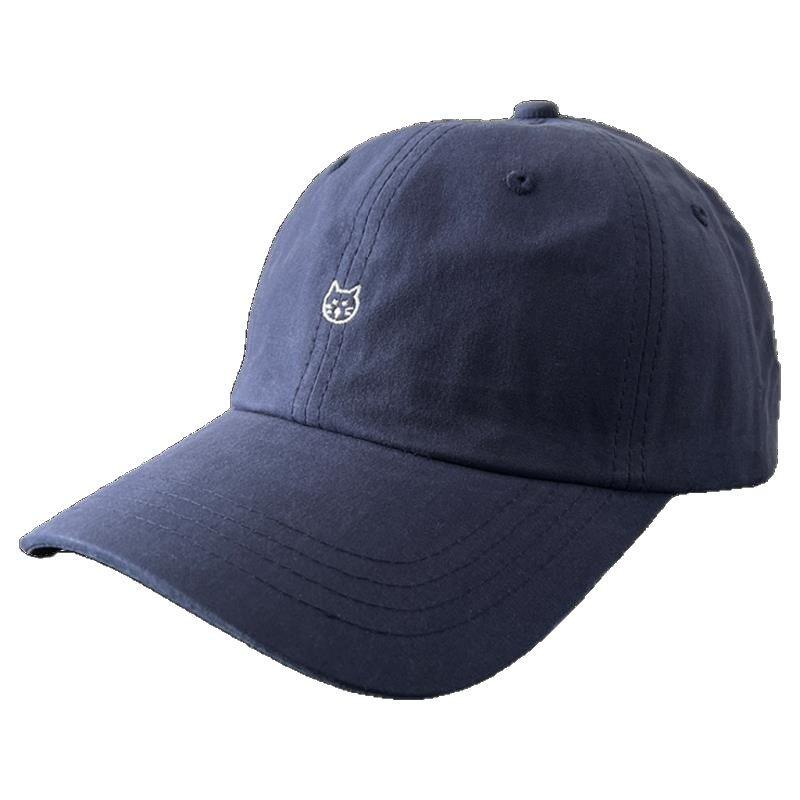 Pink cute kitten baseball cap children big brim spring versatile ins cartoon embroidered cap