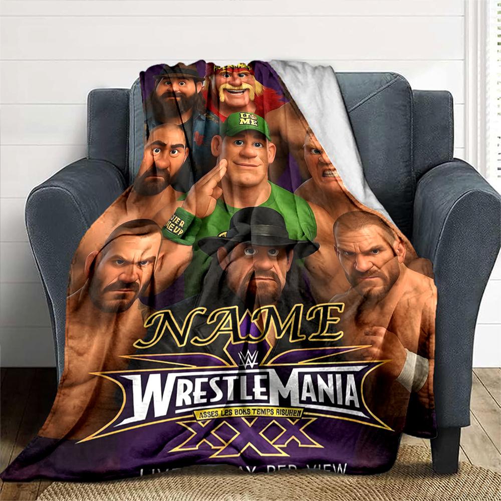 Wrestlemania Xxvii Event Poster Artwork Blanket Customized With Your Name Lightweight And Warm Perfect Gift For Home Office Camping Sofa Travel Beach