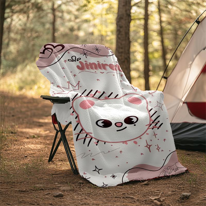 1pc Kpop Team8 Theme Blanket - Digital Print, Polyester, Cozy for All Seasons, Perfect for Outdoor, Camping, and Travel