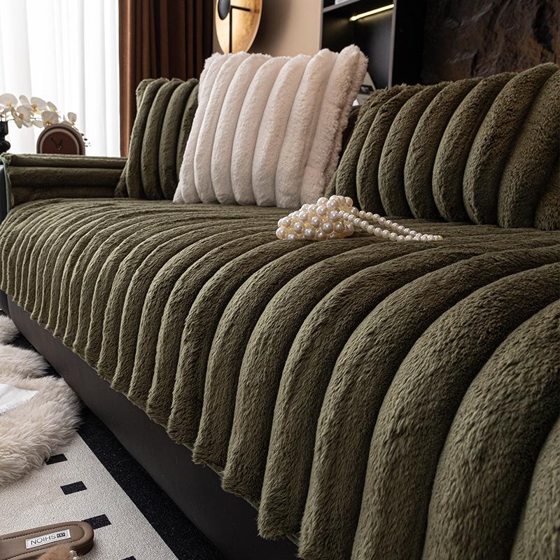 Премиальный зимний диванный коврик из молочного бархата в стиле «легкая роскошь», толстая и плотная плюшевая подушка, мягкий и удобный теплый диванный плед, домашний декоративный плед