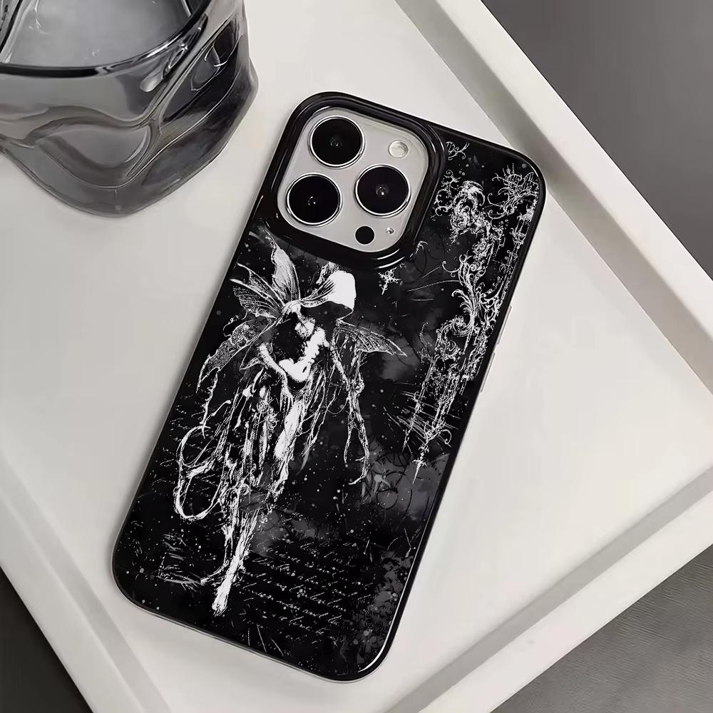 Чехол для телефона с узором в виде готической девушки Для iPhone 17 Air 16 e 15 14 13 12 11 Pro Max Plus Mini SE 2020 2022 Мягкий чехол