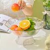 Multifunctional Fruit Plate With Drainable Base, Clear Plastic Fruit Bowl For Kitchen Party Snack Fruit Tray
