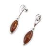 Les Trésors De Lily [N2242] - Silver Earrings 'Inspiration' Amber (rhodium-plated) - 35x7 Mm