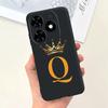 Чехол для Tecno Spark Go 2024 Обложка BG6 Милые 26 Букв Корона Силиконовые Чехлы для Телефона Для Tecno SparkGo 2024 Бампер Ударопрочный Funda