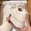 Small Height Increase Recommended 2025 Spring New Muffin Shoes Platform White Shoes Female Students Versatile Casual Board Shoes