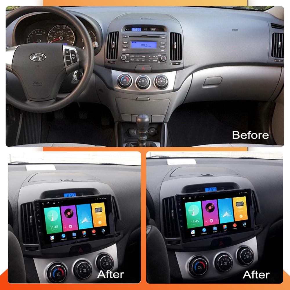 Автомобильное радио Android Auto Carplay для Hyundai Elantra 2007-2011, мультимедийный проигрыватель, головное устройство, стерео, GPS-навигация, BT WIFI 1+16 ГБ